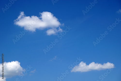 Blue sky with small cumulus clouds