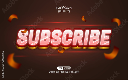 Text Effect Subscribe with Red Gradient Background