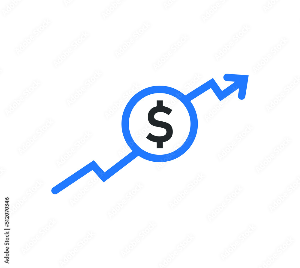dollar rate increase icon. Money symbol with stretching arrow up. rising prices. Business cost sale icon. cash salary increase. investment growth. vector illustration
dollar rate increase icon. Money symbol with stretching arrow up. rising prices. Business cost sale icon. cash salary increase. investment growth. vector illustration