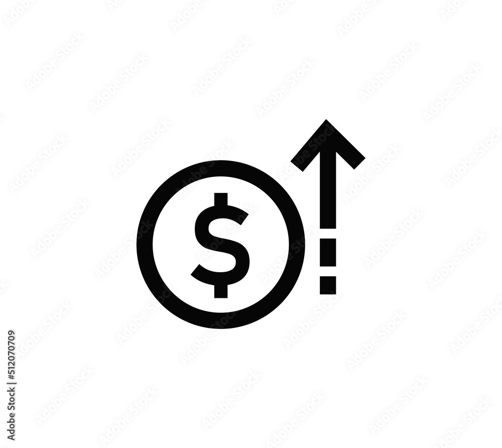 Cost symbol increase icon. Vector symbol image isolated on background .
Cost symbol increase icon. Vector symbol image isolated on background .