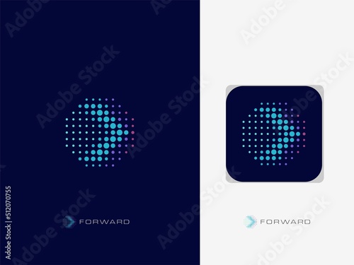 creative dots arrow hexagon shape vector design inspiration