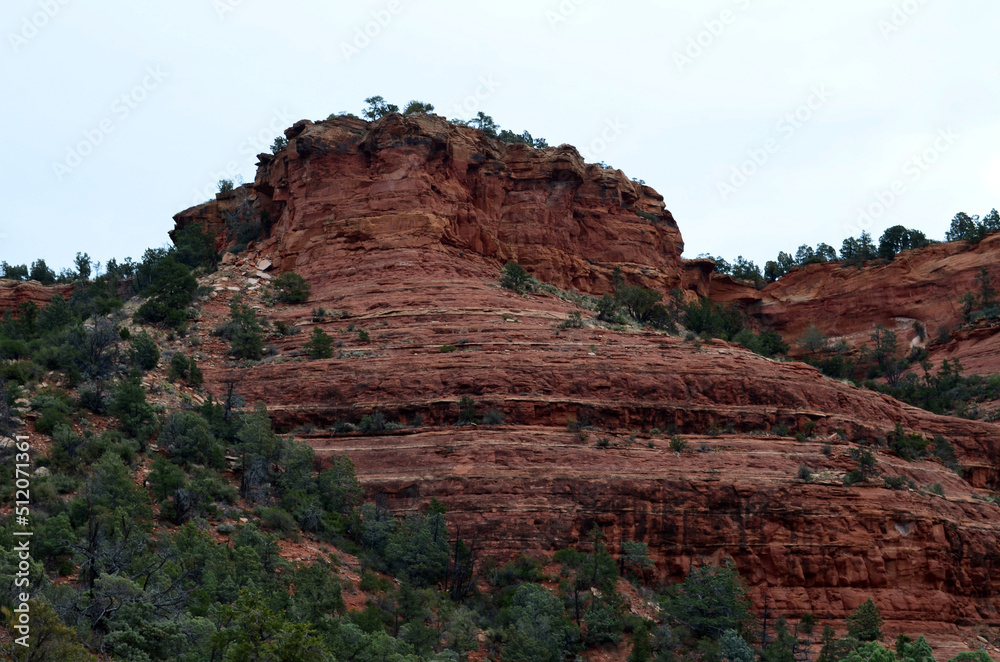 Textured Red Rock Formations in Arid Arizona