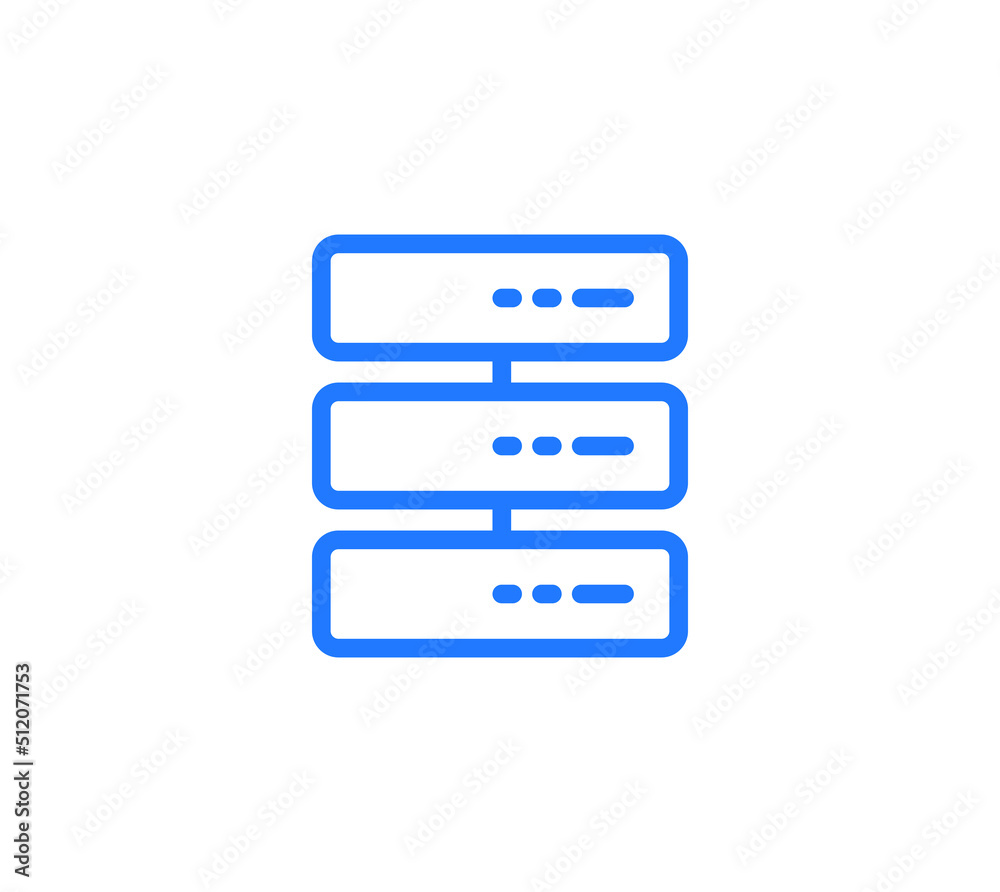 server line icon. data network icon on white background. server line icon. data network icon on white background.