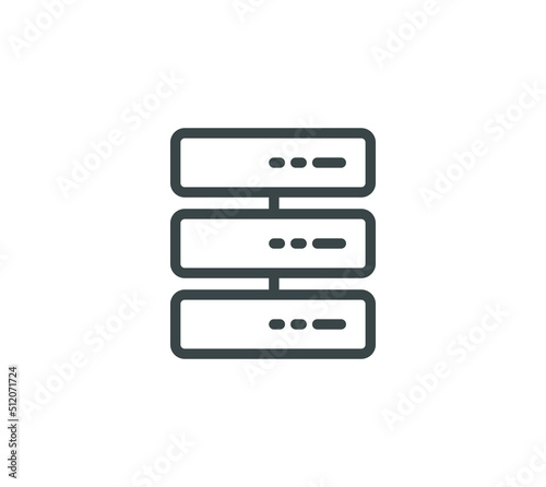 server line icon. data network icon on white background.