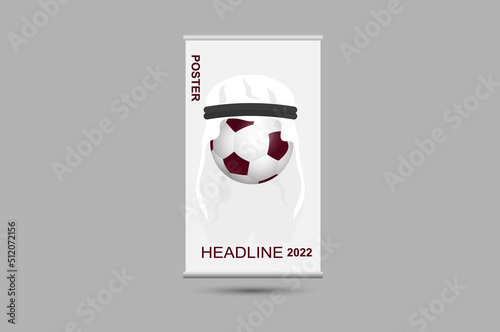 Football ball in shemagh. Vector graphics and design.