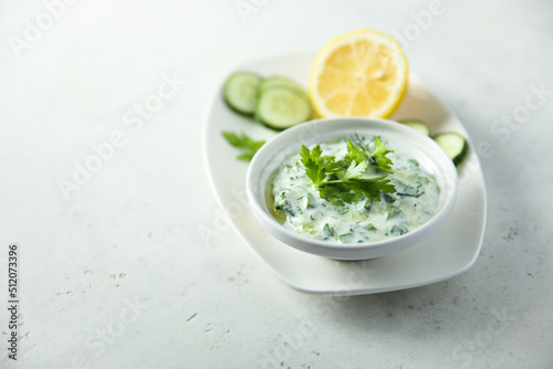 Traditional homemade greek dip with yogurt
