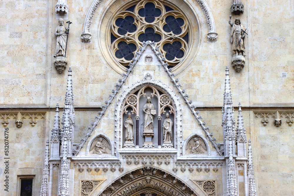 Obraz premium Cathedral of the Assumption of the Blessed Virgin Mary, landmark in Zagreb, Croatia.