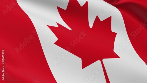 Canada flag. Maple Leaf. Ottawa sign. Canadian official patriotic national symbol of celebration of Independence Day, First 1 July. Realistic 3D illustration with cotton texture.