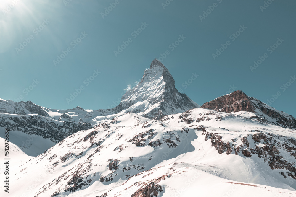 view to the majestic Matterhorn mountain, Valais, Switzerland