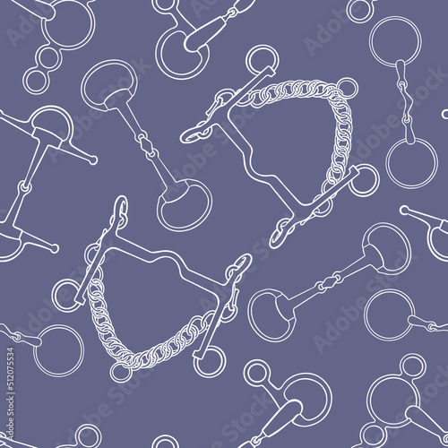 Canvastavla Seamless pattern with different types of snaffle bits