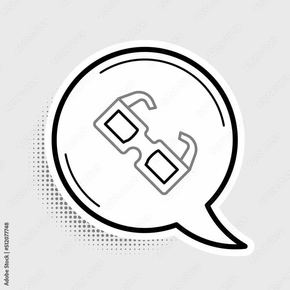 Line Eyeglasses icon isolated on grey background. Colorful outline concept. Vector Line Eyeglasses icon isolated on grey background. Colorful outline concept. Vector