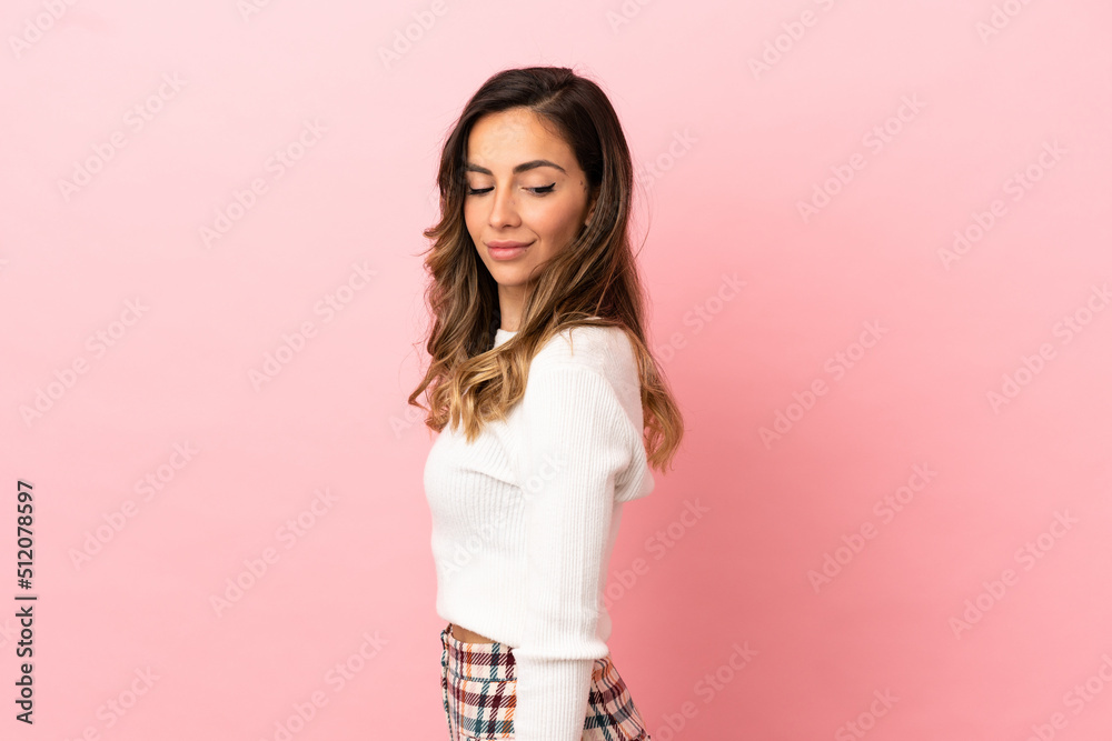 Young woman over isolated background . Portrait Young woman over isolated background . Portrait