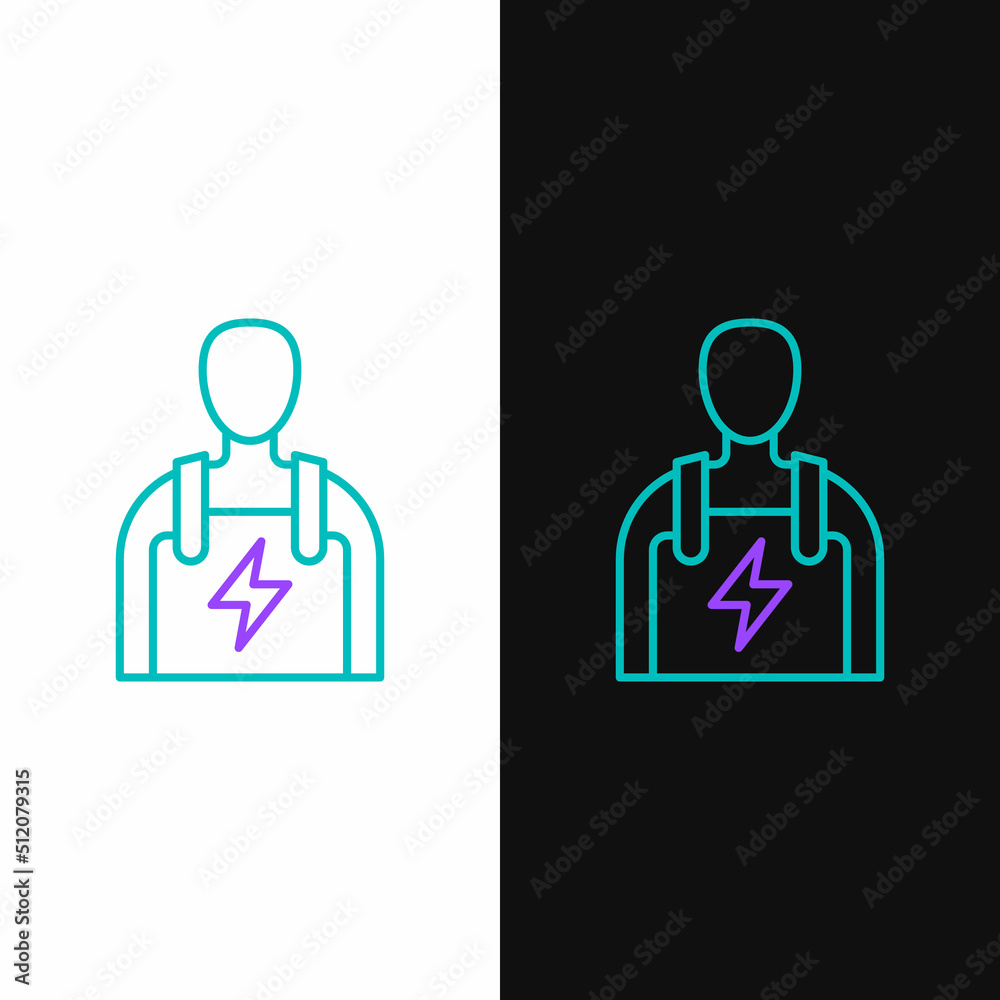 Line Car mechanic icon isolated on white and black background. Car repair and service. Colorful outline concept. Vector Line Car mechanic icon isolated on white and black background. Car repair and service. Colorful outline concept. Vector