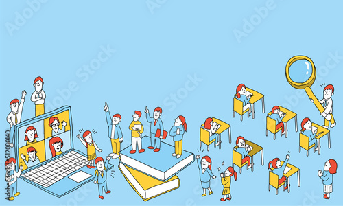 学校・学生向けコンテンツのタイトル用イラストフレーム