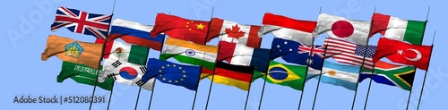 The G20 or Group of Twenty is an intergovernmental forum comprising 19 countries and the European Union (EU). It works to address major issues related to the global economy, such as international