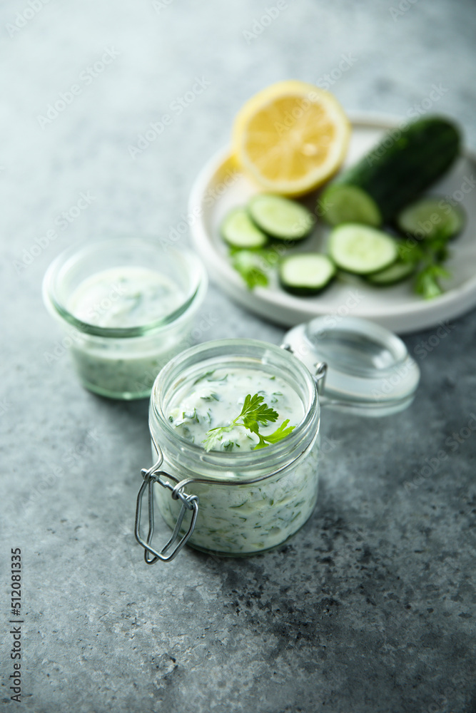 Traditional homemade greek dip with yogurt Traditional homemade greek dip with yogurt