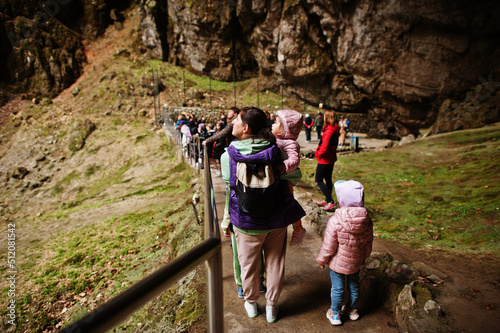 Family at Macocha Abyss, Moravian Karst, Czech Republic. photo