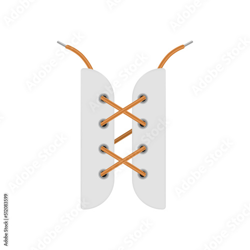 Shoe lacing scheme, realistic, vector illustration isolated on white background