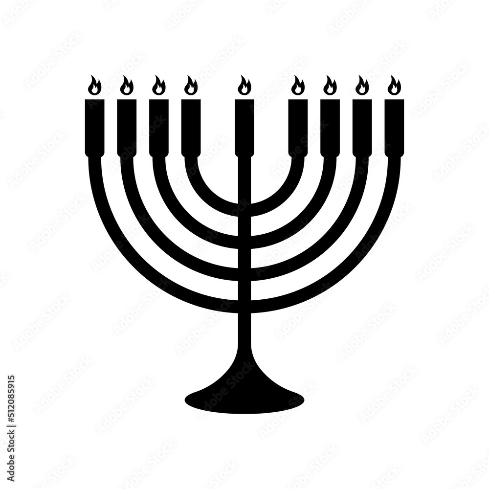 Menorah vector icon on white background. Hanukkah Menorah black icon. Symbol Judaism. Vector 10 EPS. Menorah vector icon on white background. Hanukkah Menorah black icon. Symbol Judaism. Vector 10 EPS.