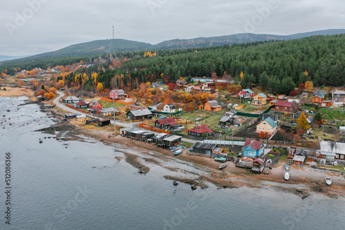 Aerial Townscape and Suburbs of Kandalaksha Town located in Kola Peninsula in Nothern Russia © Stanislav Samoylik