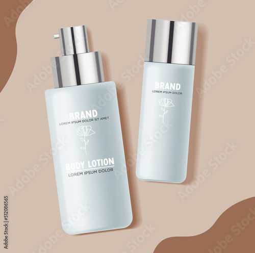 Isolated bottle packaging, realistic cosmetics vector illustration, cosmetics bottle set vector, packaging mockup, skin care, hydration cream, toner set