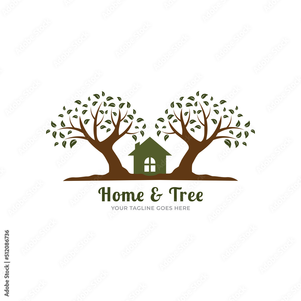 Obraz premium Tree house logo design - vector