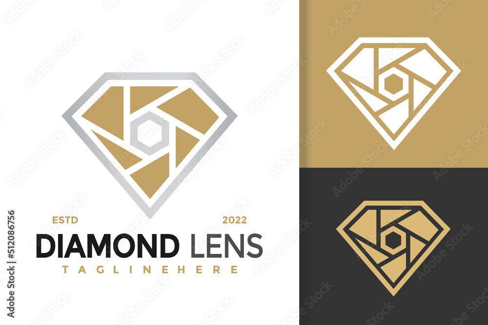 Diamond Lens Elegant Modern Logo Design  Vector Template