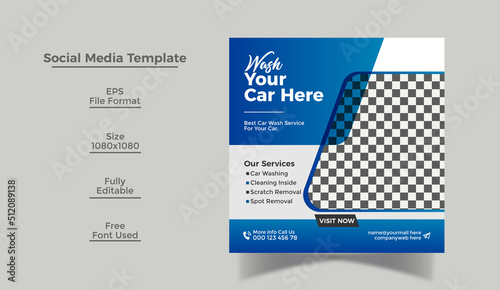 Car wash social media post and Instagram post banner template design