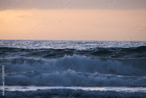 Ocean Waves in the Sunset