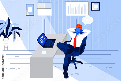 Relax worker in the office