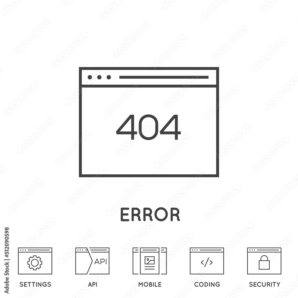 Set of Minimal Browser, Developing, App and Coding Vector Line Icons. Perfect Pixel. Thin Stroke. Set of Minimal Browser, Developing, App and Coding Vector Line Icons. Perfect Pixel. Thin Stroke.