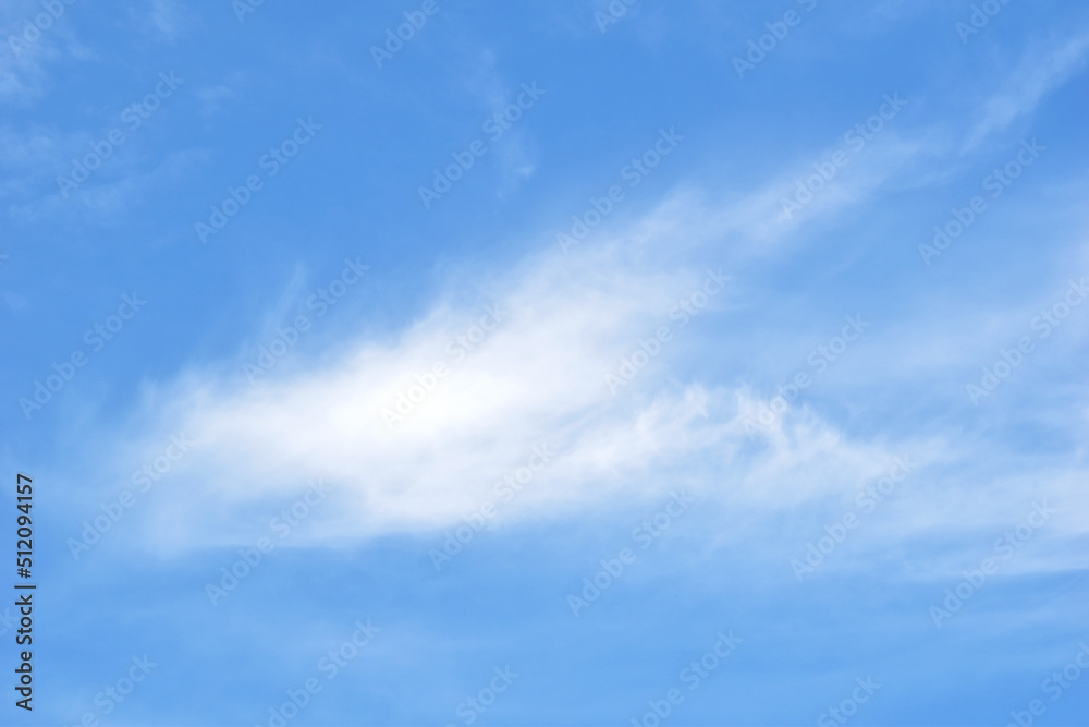 Soft blue sky with bright clouds