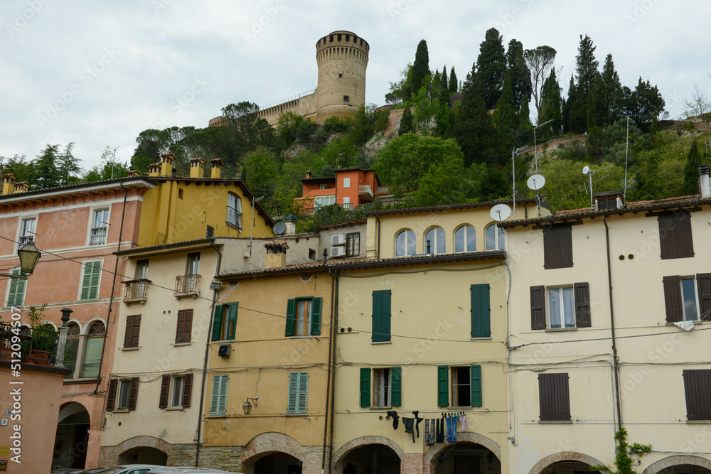 Naklejka premium View at the historical village of Brisighella in Italy