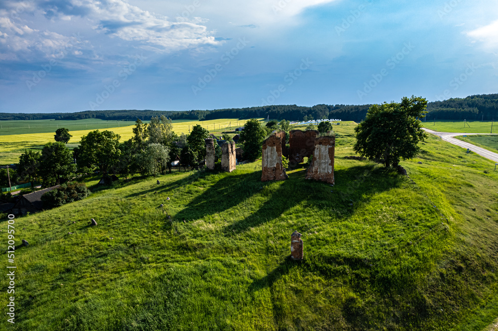Ruins of the Church of the Intercession of the Most Holy Theotokos of the 18th century in the village of Ivashkovichi Belarus
