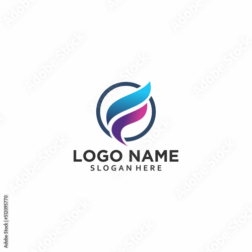 Letter f logo icon design template elements