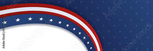 4th July Independence Day of United States America celebration banner background with American flag. Vector illustration. Designed for flyers, template, ads, posters, social media and decorations.