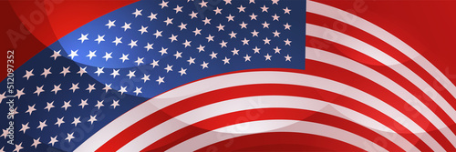 4th July Independence Day of United States America celebration banner background with American flag. Vector illustration. Designed for flyers, template, ads, posters, social media and decorations.