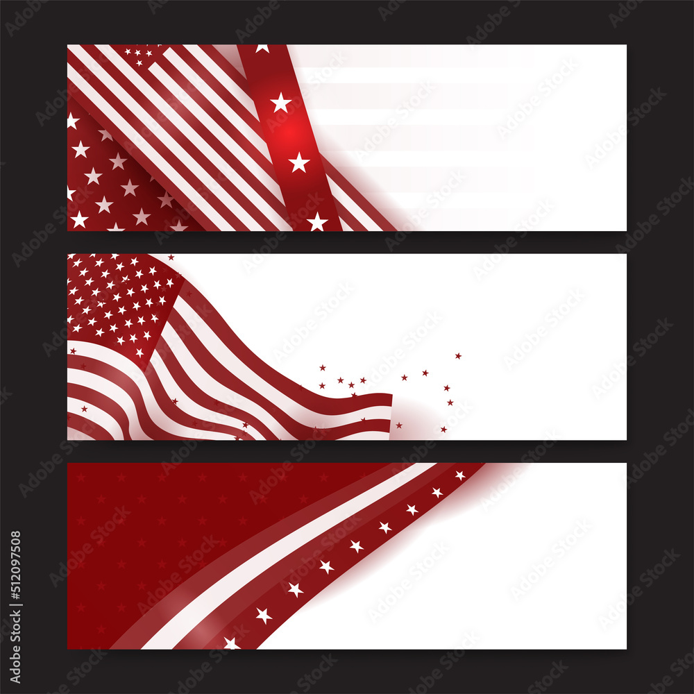 Happy 4th of July Independence day with USA red banner background. Universal America banner. Memorial day in the united states - remember and honor banner background vector illustration Happy 4th of July Independence day with USA red banner background. Universal America banner. Memorial day in the united states - remember and honor banner background vector illustration