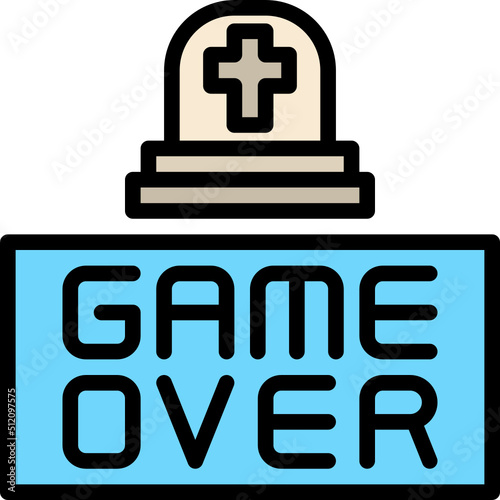 game over color outline icon