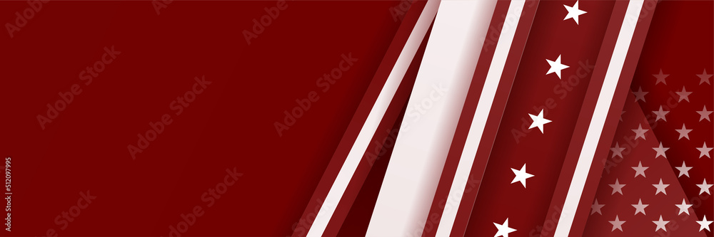 Happy 4th of July Independence day with USA red banner background. Universal America banner. Memorial day in the united states - remember and honor banner background vector illustration Happy 4th of July Independence day with USA red banner background. Universal America banner. Memorial day in the united states - remember and honor banner background vector illustration