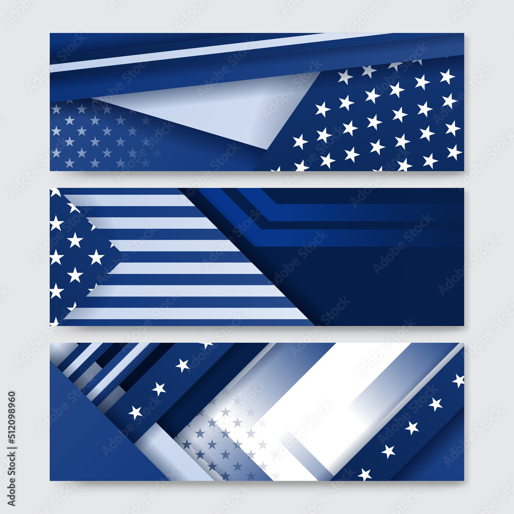 Happy 4th of July Independence day with USA blue banner background. Universal America banner. Memorial day in the united states - remember and honor banner background vector illustration Happy 4th of July Independence day with USA blue banner background. Universal America banner. Memorial day in the united states - remember and honor banner background vector illustration