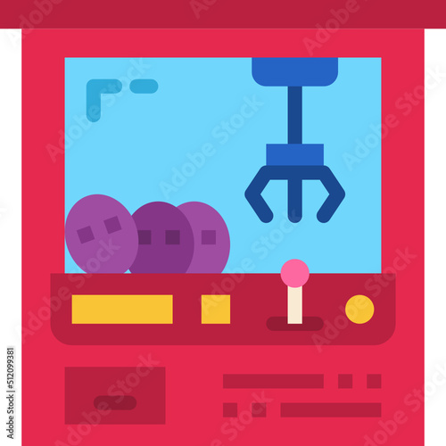 claw machine flat icon