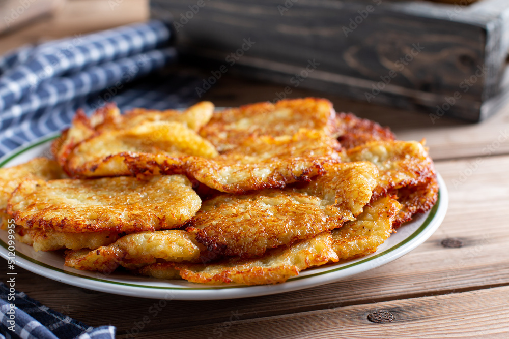 Potato pancakes. Ukrainian pellet, traditional dish Potato pancakes. Ukrainian pellet, traditional dish