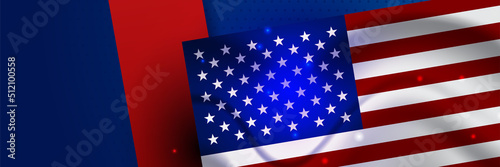 4th July Independence Day of United States America celebration banner background with American flag. Vector illustration. Designed for flyers, template, ads, posters, social media and decorations.