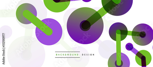 Line points connections geometric abstract background. Circles connected by lines. Trendy techno business template for wallpaper, banner, background or landing