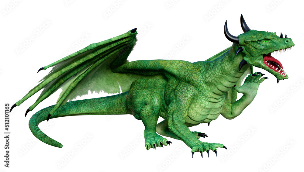 3D Rendering Fairy Tale Dragon on White 3D Rendering Fairy Tale Dragon on White