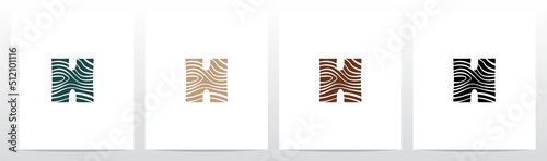 Tree Rings On Letter Logo Design H