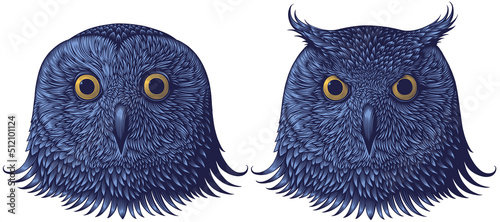 Leinwand Poster Owl and eagle-owl