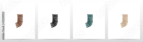 Tree Rings On Letter Logo Design J