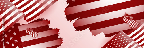 Happy 4th of July Independence day with USA red banner background. Universal America banner. Memorial day in the united states - remember and honor banner background vector illustration